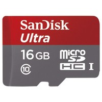 2. SanDisk Ultra MicroSDHC 16GB + SD Adapter 80MB/s Class 10 UHS-i