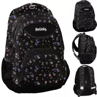 1. BeUniq Plecak Szkolny Purple Flowers BU25KF-2708