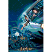3. Harry Potter: Magiczne Puzzle - Ford Anglia nad Hogwartem (300 elementów)
