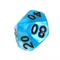 8. Komplet kości REBEL RPG - Dwukolorowe - Błękitno-białe