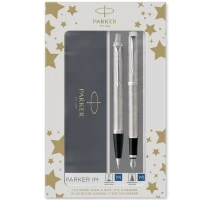 4. Parker Duo IM Pióro Wieczne + Długopis Silver CT 2183058 + torebka Gratis