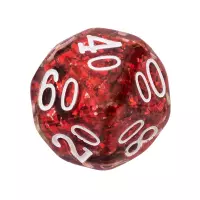 3. Komplet kości REBEL RPG - Gęsty rdzeń - Czerwone (białe cyfry)