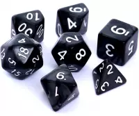 2. Komplet kości REBEL RPG - Perłowe - Czarne