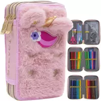 4. AstraBag Piórnik Trzykomorowy z Wyposażeniem AC31 FLUFFY UNICORN 503024085