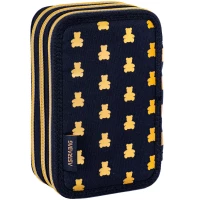 2. AstraBag Piórnik Trzykomorowy z Wyposażeniem AC31 Golden Teddy 503024053