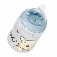 2. Nuk Butelka 150ml 0-6m First Choice+ Smoczek Silikonowy M Kubuś Niebieska 536897