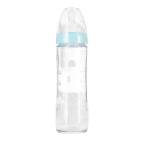 2. Nuk Butelka Szklana ze Smoczkiem 240ml 0-6m New Classic  Smoczek Silikonowy M Niebieska 527884