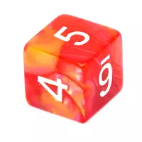 3. Komplet kości REBEL RPG - Dwukolorowe - Czerwono-żółte