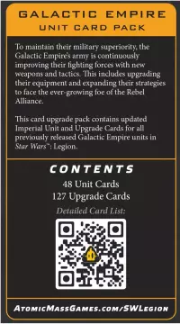 2. Star Wars Legion 2.0: Galactic Empire - Unit Card Pack