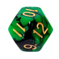 5. Komplet kości REBEL RPG - Dwukolorowe - Zielono-czarne