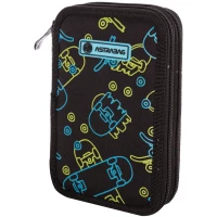 1. AstraBag Piórnik AC2 Dwukomorowy bez Wyposażenia Neon Effect Skate 503022045