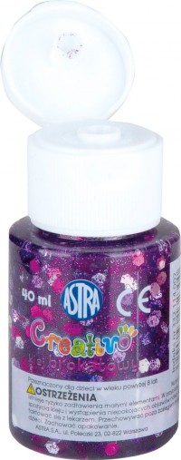 2. Astra Creativo Klej Brokatowy Z Confetti 40 ml 332114002 Fioletowy