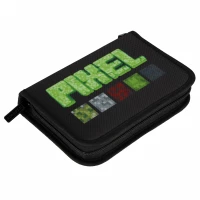 2. Starpak Piórnik Dwuklapkowy Bez Wyposażenia Pixel Zielony 527208