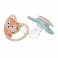 1. Nuk Smoczek Uspokajający Silikonowy 0-6m Space Lis/Tęcza 2szt 541373