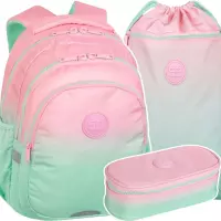 1. CoolPack Zestaw Szkolny Gradient Strawberry 3el. Plecak F029754 + Piórnik F062754+ Worek F070754