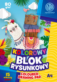 2. Astra Blok Kolorowy A4 15 Arkuszy 80g 106021004 Mix