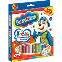 2. Bambino Kredki Drewniane 12 Kolorów + Temperówka 000249