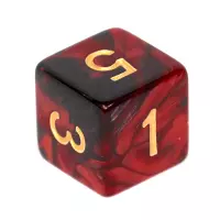 4. Komplet kości REBEL RPG - Dwukolorowe - Karminowo-czarne