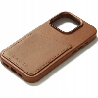 3. Mujjo Full Leather Wallet Case - etui skórzane do iPhone 15 Pro kompatybilne z MagSafe (tan)