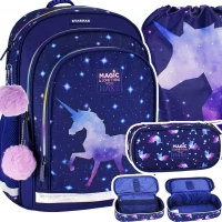 1. Starpak Zestaw Szkolny 3el. Unicorn Galaxy Plecak 506125 + Piórnik 492604 + Worek 486107