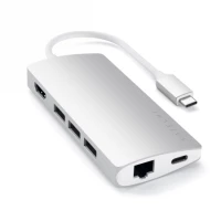 1. Satechi Aluminium Adapter V2 - Aluminiowy Adapter do Urządzeń Mobilnych USB-C Silver