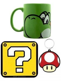 2. Zestaw Prezentowy Super Mario (Yoshi): Kubek + Podkładka + Brelok