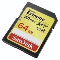 1. SanDisk Secure Digital (SDXC) Extreme 64 GB 150MB/s V30 UHS-I U3