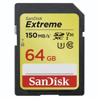 3. SanDisk Secure Digital (SDXC) Extreme 64 GB 150MB/s V30 UHS-I U3