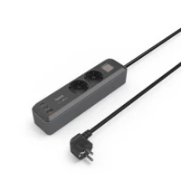 7. Hama Listwa Zasilająca PWR-ST 2W 1.4M/USB-C+A/65W PD/SW/SH
