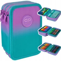 1. CoolPack Jumper 3 Piórnik Trzykomorowy Z Wyposażeniem Gradient Blueberry E67505/F