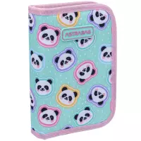 4. AstraBag Piórnik AC11 Pojedynczy Jednoklapkowy z Wyposażeniem Minty Pandas 503025012