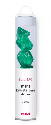 1. Komplet kości REBEL RPG - Mini Kryształowe - Zielone