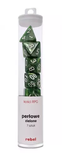 1. Komplet kości REBEL RPG - Perłowe - Zielone