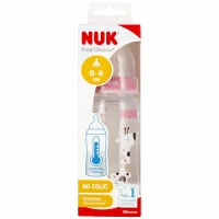 1. Nuk Butelka z Wskaźnikiem temp. 300ml 0-6m First Choice+ Różowa 527911