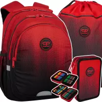 1. CoolPack Zestaw Szkolny Gradient Cranberry 3el. Plecak F029756 + Piórnik F066756 + Worek F070756