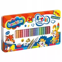 2. Bambino Kredki Świecowe 24 Kolory Metalowe Pudełko 669590