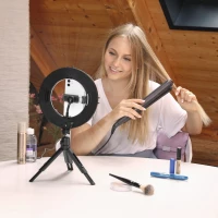 12. Hama Lampa Pierścieniowa z Mini Statywem Spotlight Smart 80