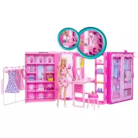 5. Mattel Lalka Barbie + Garderoba Szafa + Akcesoria HXD58 