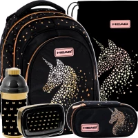 1. Zestaw Head Plecak Szkolny 5el. AB330 Classy Gold 502023084 + Piórnik 505023050 + Worek 507023029