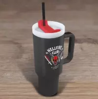 6. Kubek Podróżny ze Słomką Stranger Things - Hellfire Club - 1180 ml