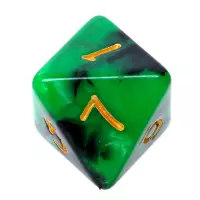 7. Komplet kości REBEL RPG - Dwukolorowe - Zielono-czarne