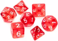 2. Komplet kości REBEL RPG - Kryształowe - Czerwone