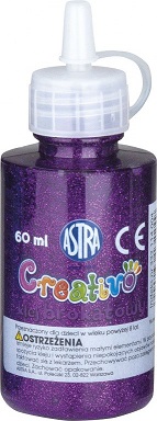 1. Astra Creativo Klej Brokatowy 60 ml 332114004 Fioletowy