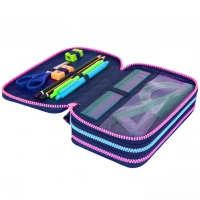 3. CoolPack Jumper 3 Piórnik Trzykomorowy z Wyposażeniem Stitch Blue F067780
