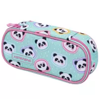 6. AstraBag Piórnik AC6 Saszetka Usztywniona Minty Panda 503025011