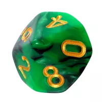 4. Komplet kości REBEL RPG - Dwukolorowe - Zielono-czarne