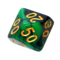 6. Komplet kości REBEL RPG - Dwukolorowe - Zielono-czarne