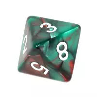 8. Komplet kości REBEL RPG - Dwukolorowe - Czerwono-zielone