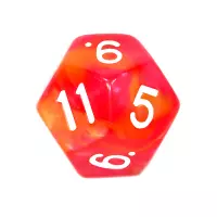 8. Komplet kości REBEL RPG - Dwukolorowe - Czerwono-żółte