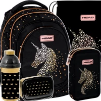 1. Zestaw Head Plecak Szkolny 5el. AB330 Classy Gold 502023084 + Piórnik 503023036 + Worek 507023029